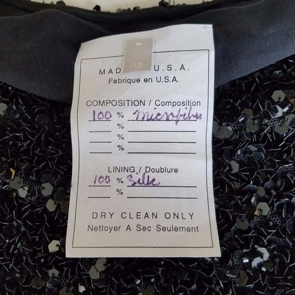 BADGLEY MISCHKA woman's black Sequined sleeveless camisole chiffon lining - Picture 9 of 10